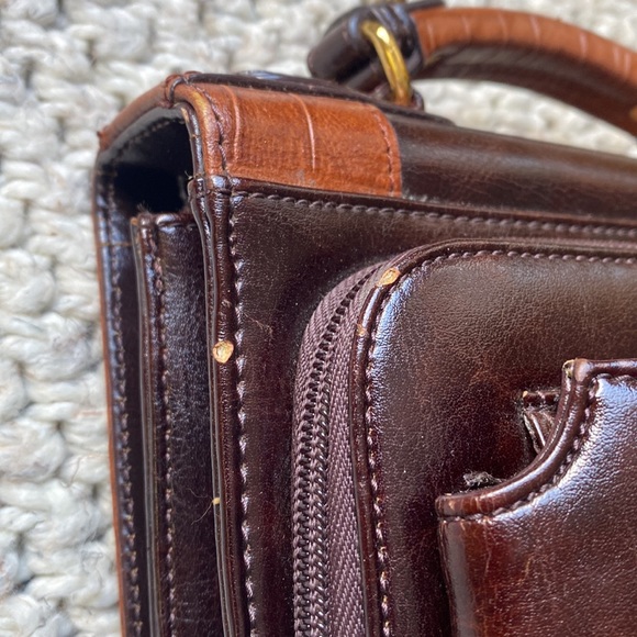 Vintage Belle Rose Leather Small Briefcase Purse - Picture 14 of 17